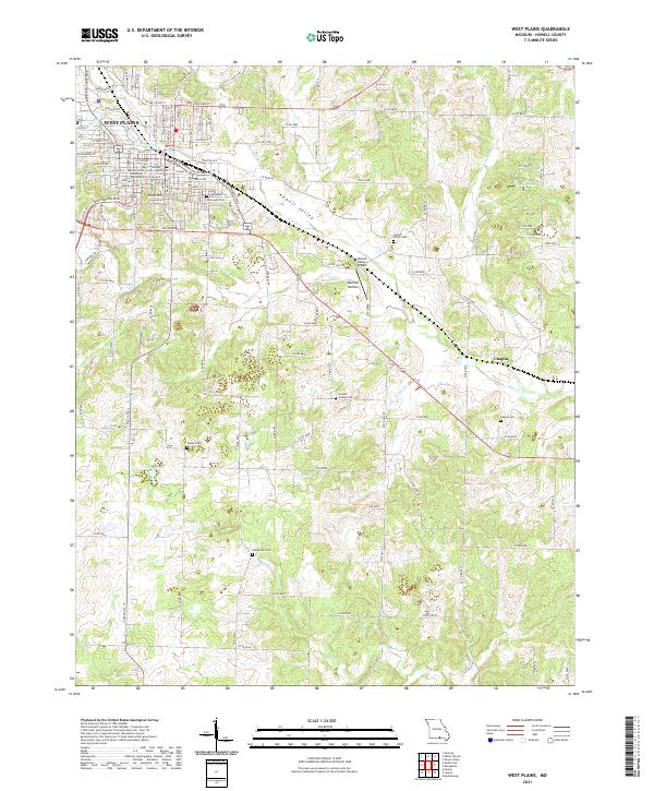 USGS Topographic Map – West Plains