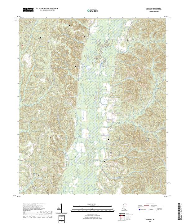 USGS Topographic Map – Amory SE