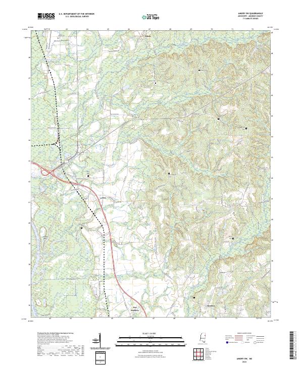 USGS Topographic Map – Amory SW