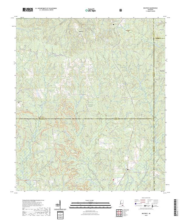 USGS Topographic Map – Beatrice