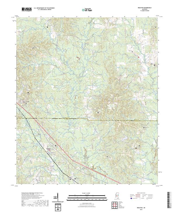 USGS Topographic Map – Braxton