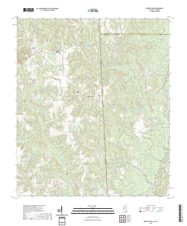 USGS Topographic Map – Brown Town