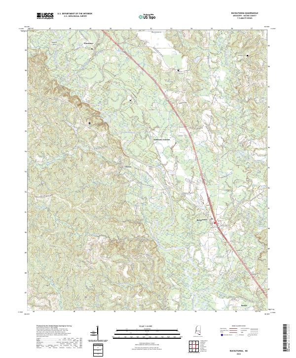 USGS Topographic Map – Buckatunna