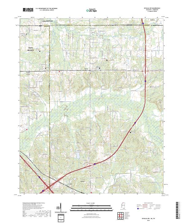 USGS Topographic Map – Byhalia NW