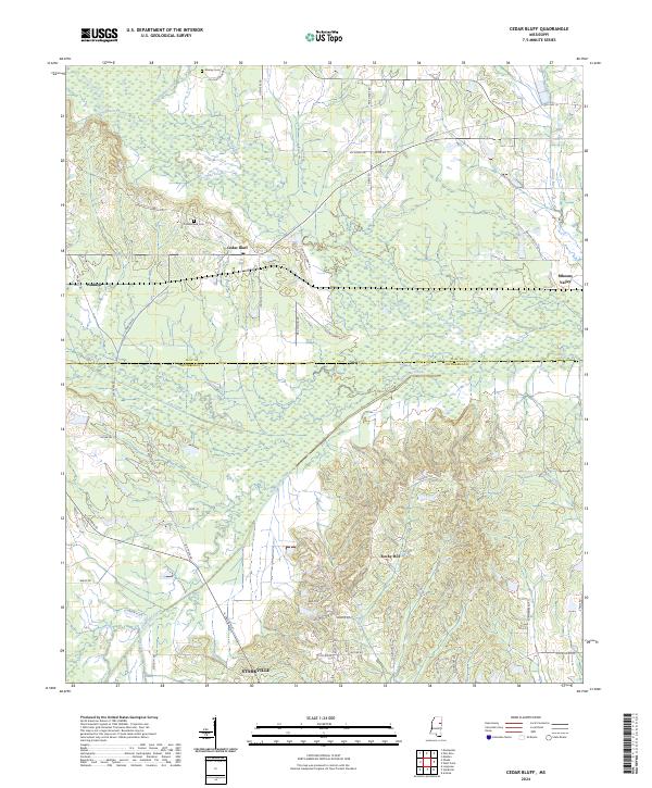 USGS Topographic Map – Cedar Bluff