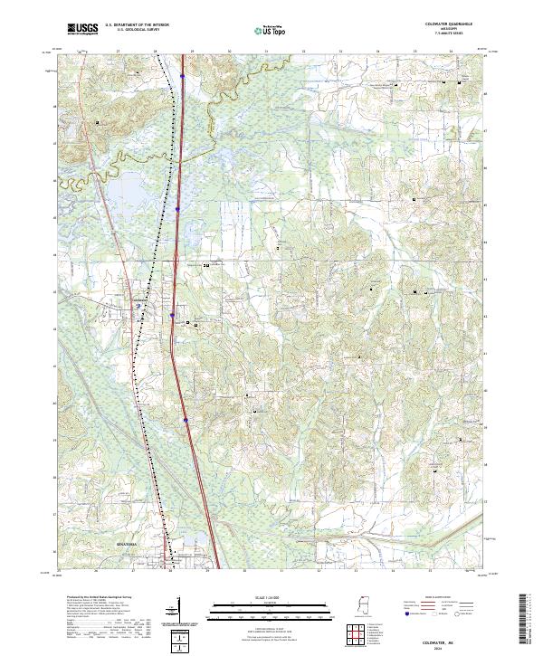 USGS Topographic Map – Coldwater