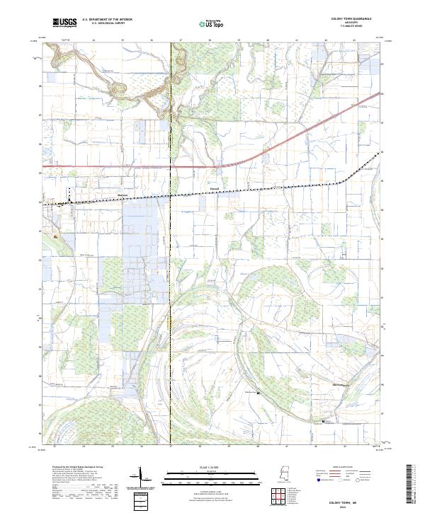 USGS Topographic Map – Colony Town