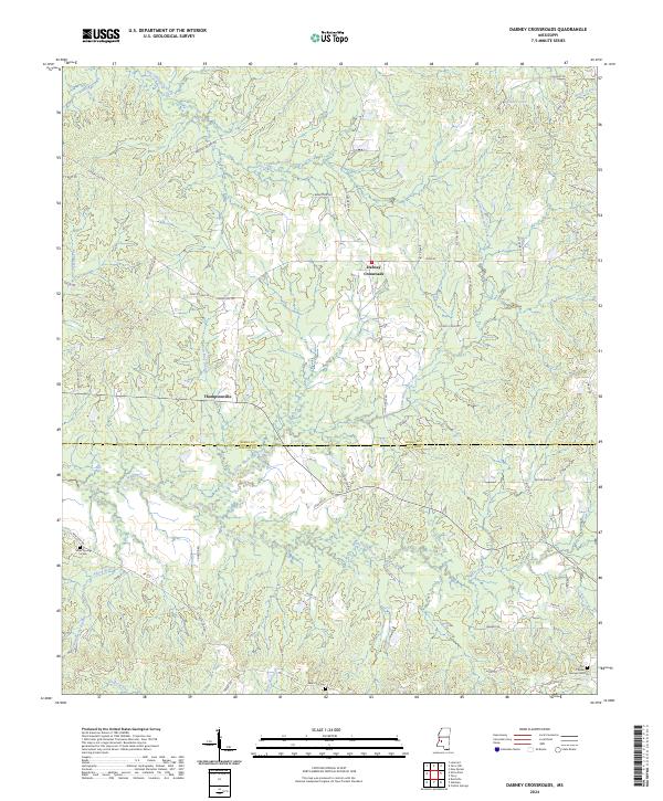 USGS Topographic Map – Dabney Crossroads