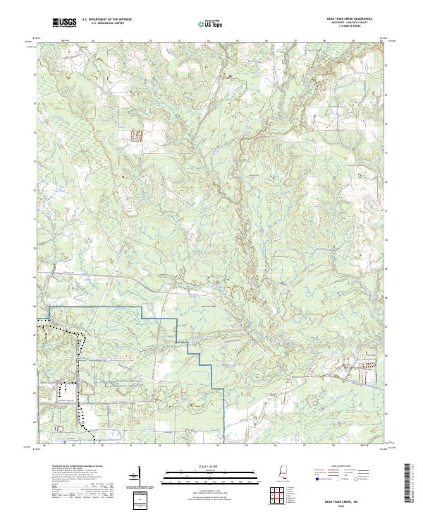 USGS Topographic Map – Dead Tiger Creek