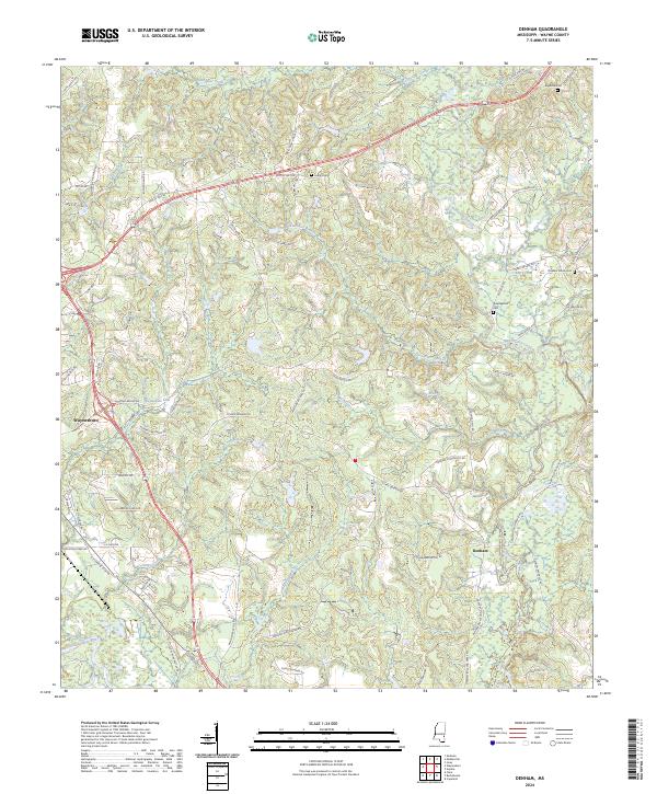 USGS Topographic Map – Denham