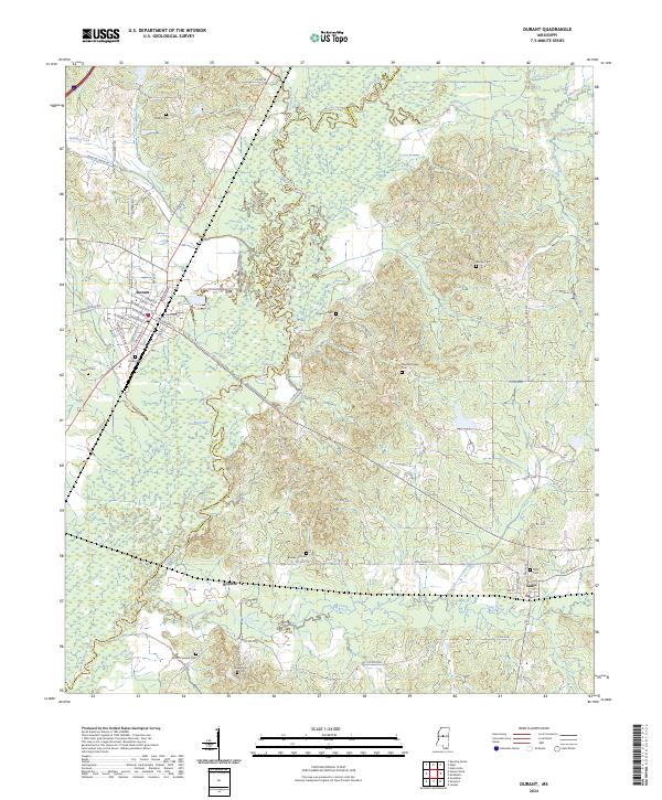 USGS Topographic Map – Durant