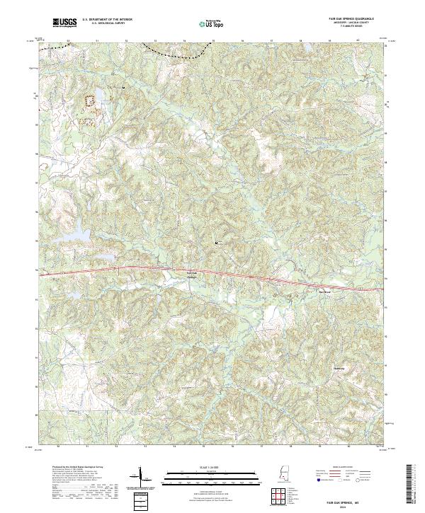 USGS Topographic Map – Fair Oak Springs