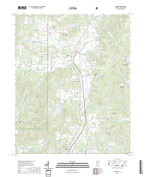 USGS Topographic Map – Falkner