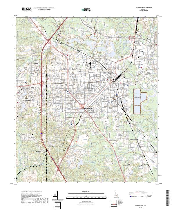USGS Topographic Map – Hattiesburg