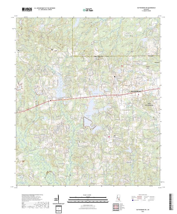 USGS Topographic Map – Hattiesburg SW