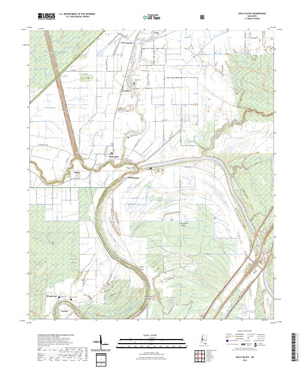 USGS Topographic Map – Holly Bluff