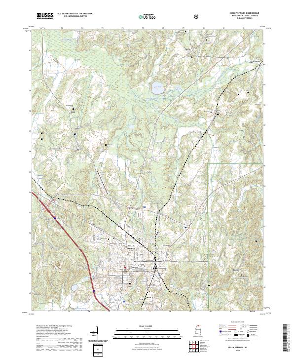 USGS Topographic Map – Holly Springs