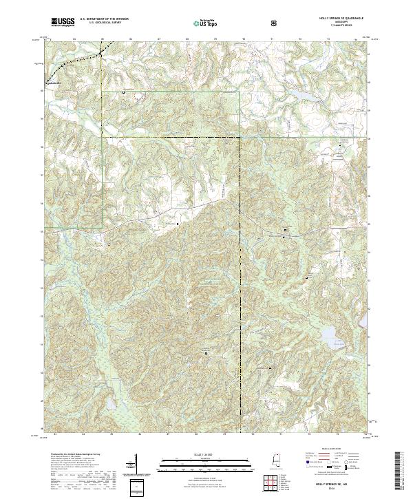 USGS Topographic Map – Holly Springs SE