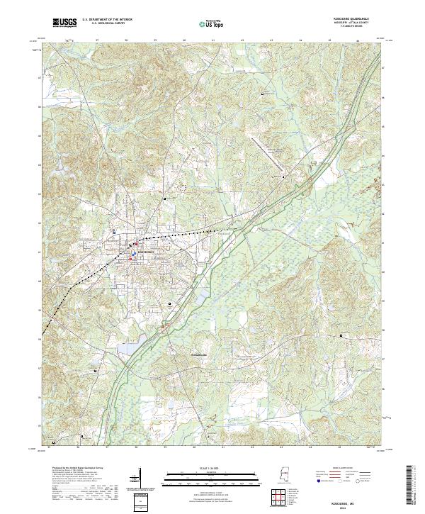 USGS Topographic Map – Kosciusko