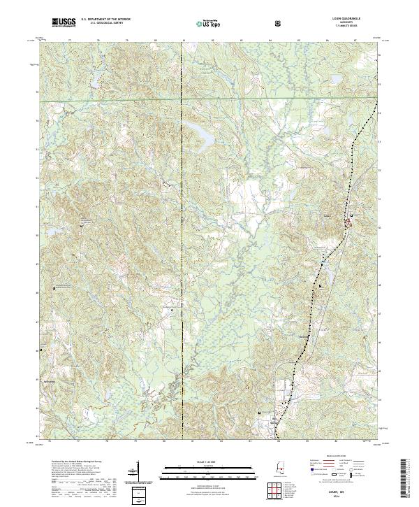 USGS Topographic Map – Louin