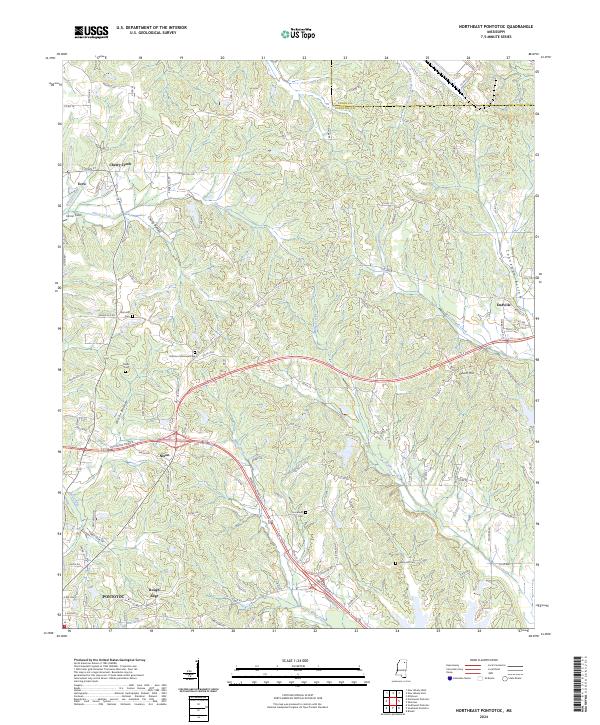 USGS Topographic Map – Northeast Pontotoc