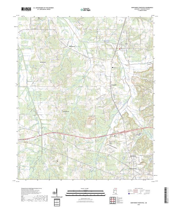 USGS Topographic Map – Northwest Pontotoc