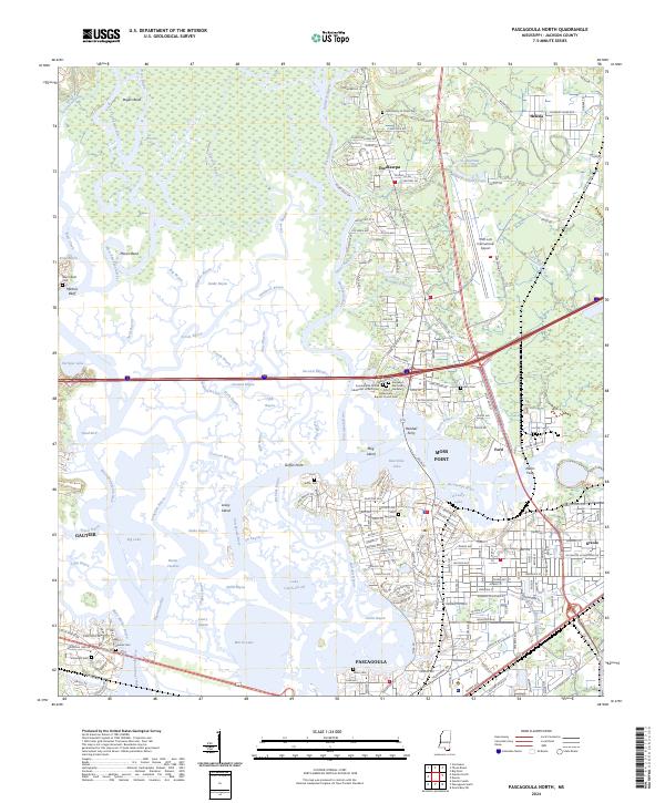 USGS Topographic Map – Pascagoula North