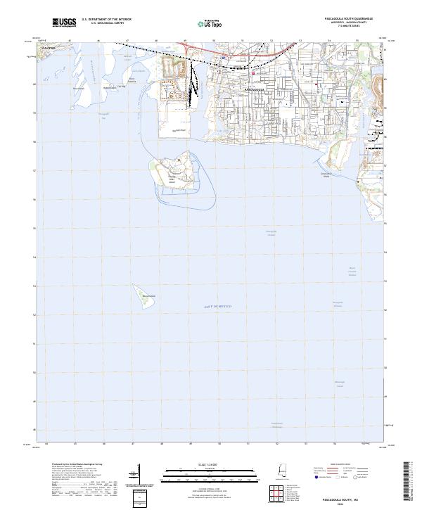 USGS Topographic Map – Pascagoula South