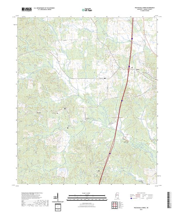 USGS Topographic Map – Peachahala Creek