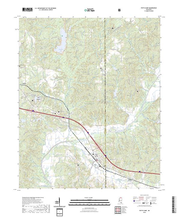 USGS Topographic Map – Potts Camp