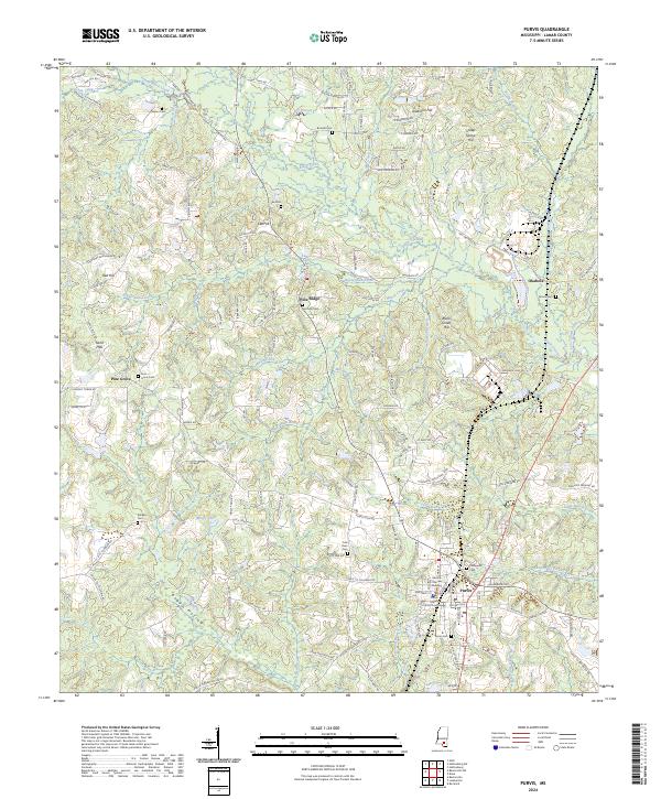 USGS Topographic Map – Purvis