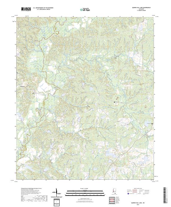 USGS Topographic Map – Queens Hill Lake