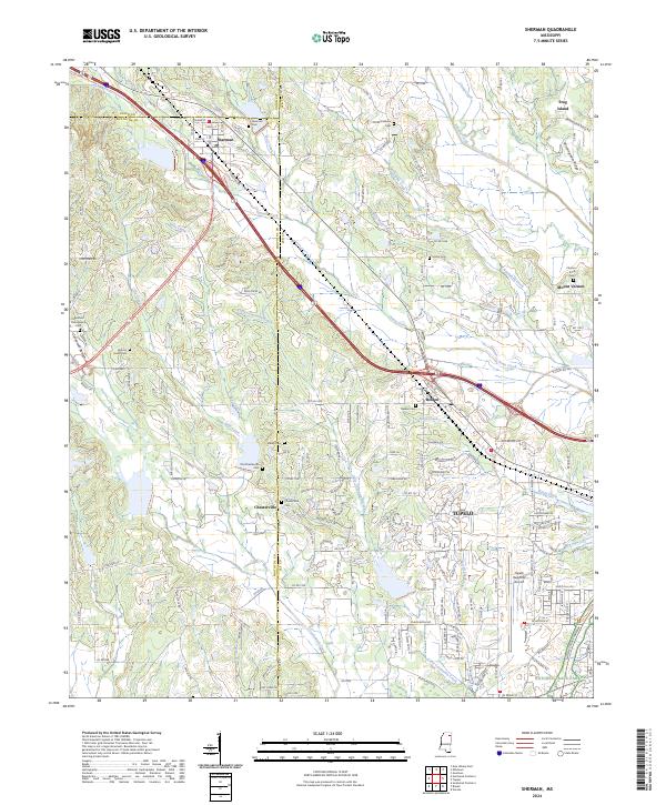 USGS Topographic Map – Sherman