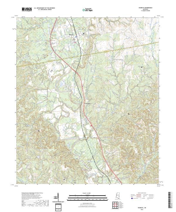 USGS Topographic Map – Shubuta
