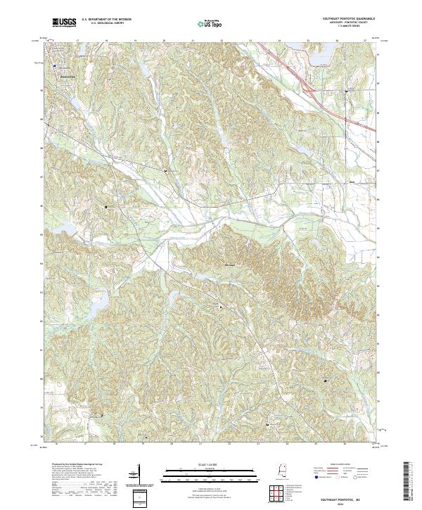 USGS Topographic Map – Southeast Pontotoc