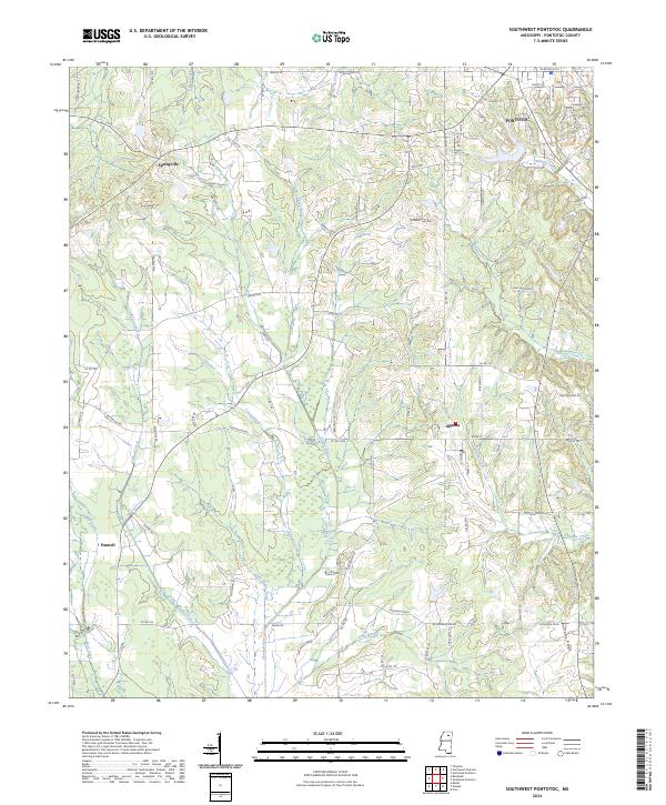 USGS Topographic Map – Southwest Pontotoc