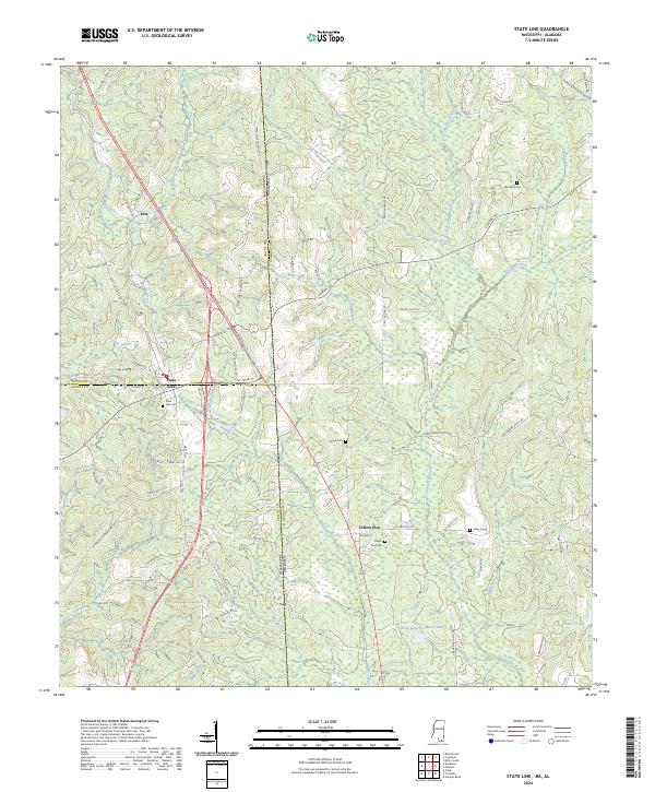 USGS Topographic Map – State Line