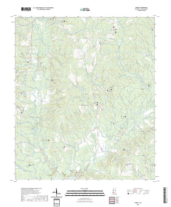 USGS Topographic Map – Street