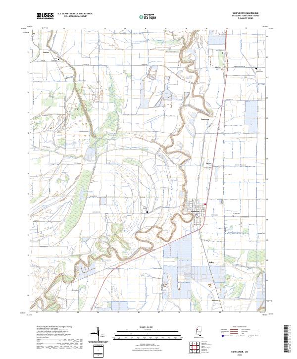 USGS Topographic Map – Sunflower