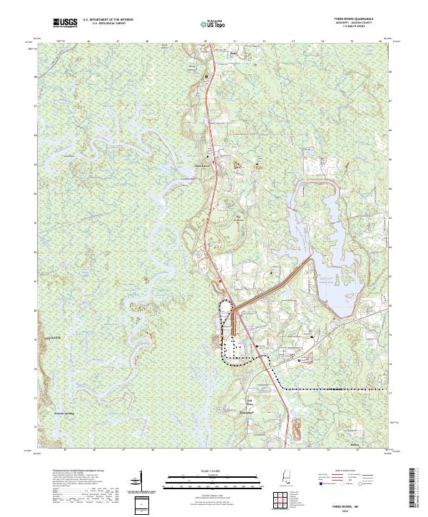USGS Topographic Map – Three Rivers