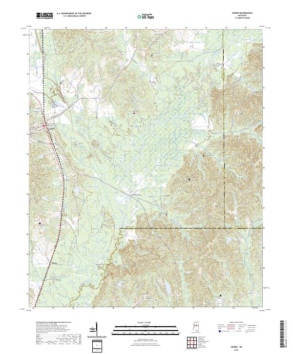 USGS Topographic Map – Vaiden