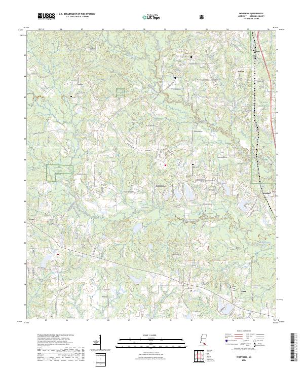 USGS Topographic Map – Wortham