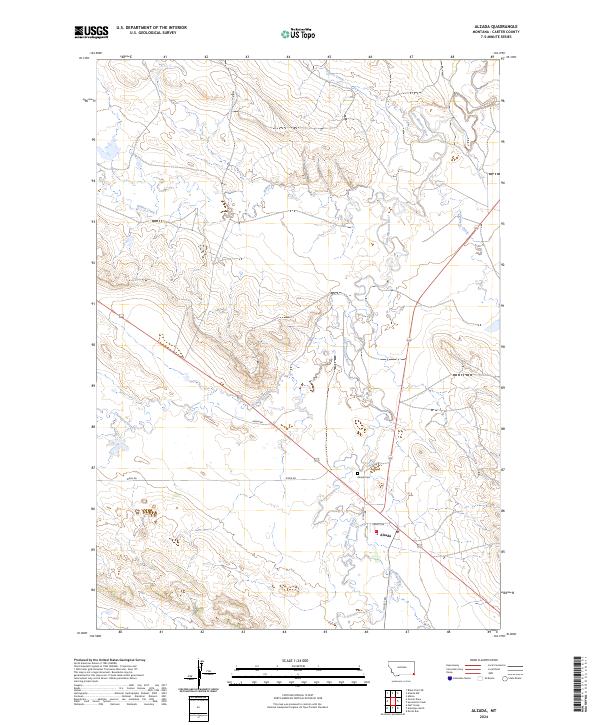 USGS Topographic Map – Alzada