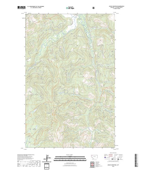 USGS Topographic Map – Ashley Mountain