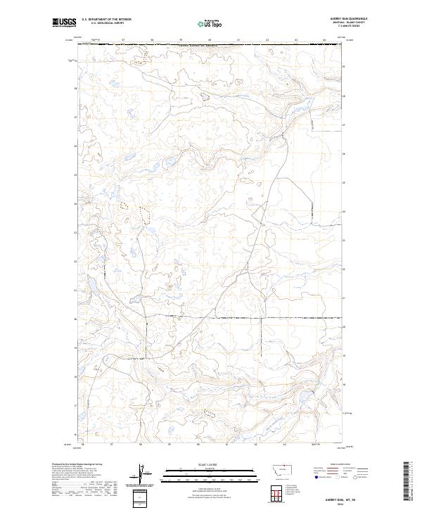 2024 Map of Aubrey Dam, 2024 Print