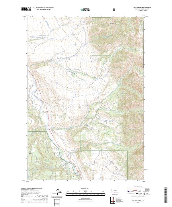 USGS Topographic Map – Bad Luck Creek