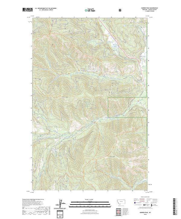 USGS Topographic Map – Barren Peak