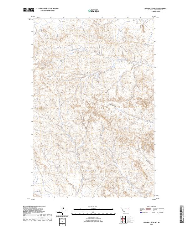 2024 Map of Bateman Coulee NE, 2024 Print