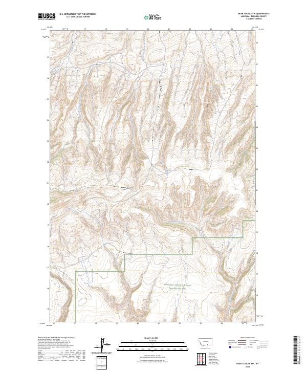 USGS Topographic Map – Bear Coulee SW