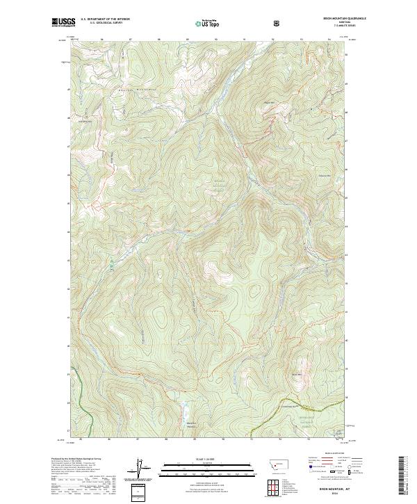 USGS Topographic Map – Bison Mountain